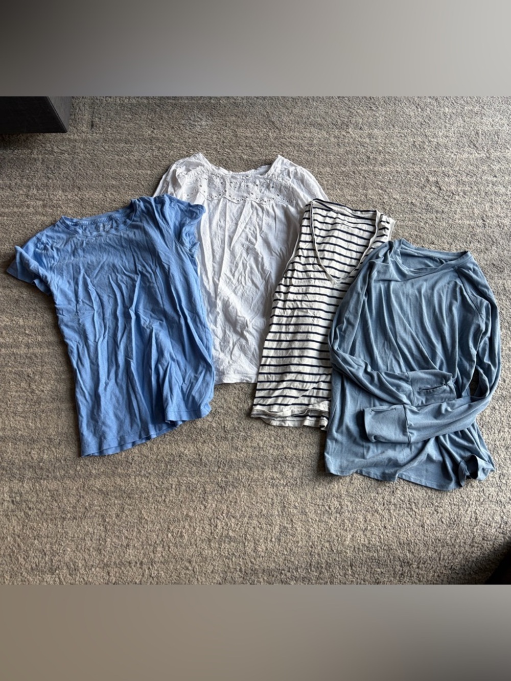 J Crew Loft Bundle of 4 Striped Eyelet T Shirts XS S